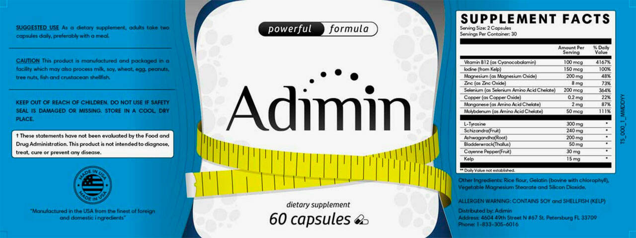 Adimin weight loss supplement Facts